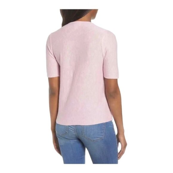 Caslon Front Wrap Short Sleeve Sweater Size S - Picture 2 of 9